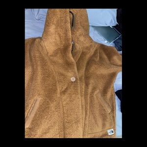 Light brown north face fur coat